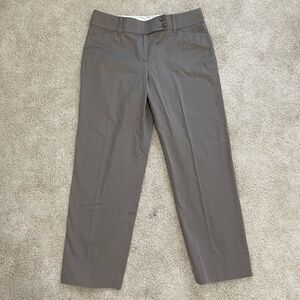 Ann Taylor straight-fit gray trousers